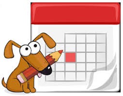 Cartoon Dog With Calendar
